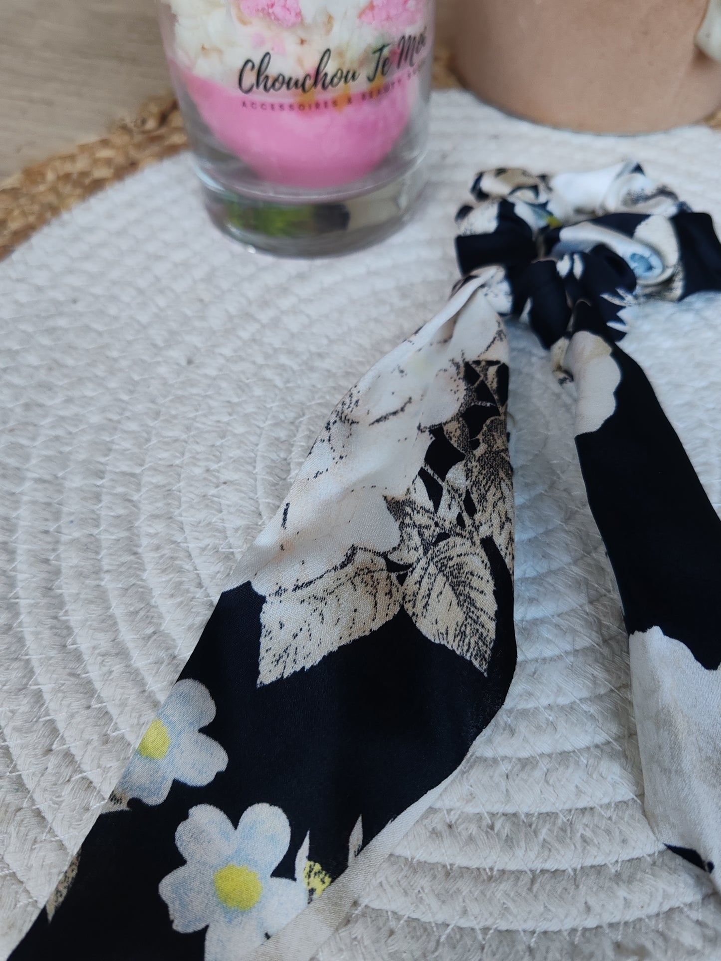 Chouchou Fleuris noir