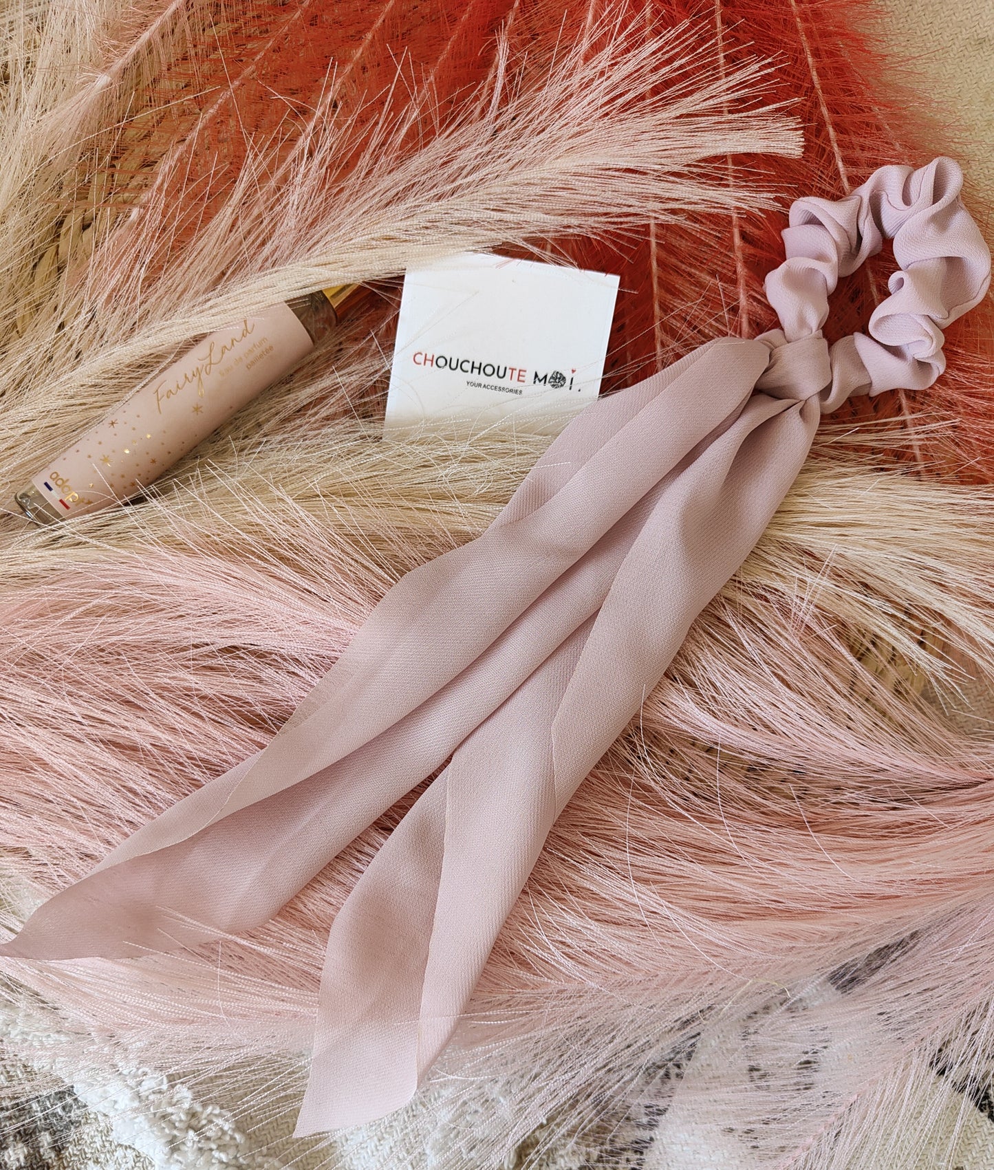 Chouchou Foulard Rose Perle