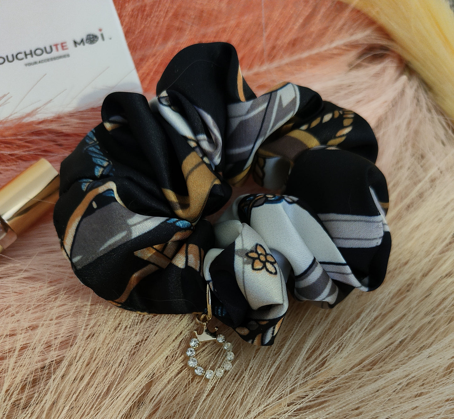 Chouchou Cheveux Strass Couronne Noir