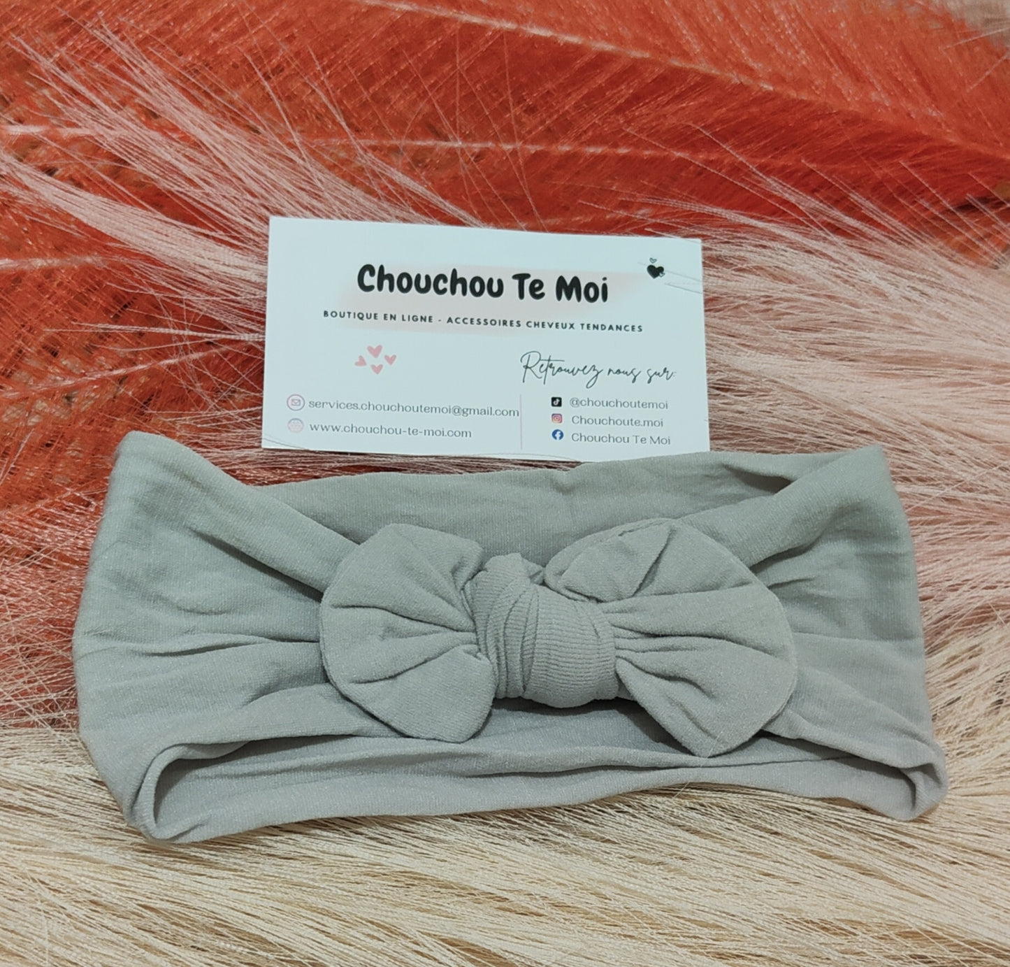 Bandeau avec Noeud pour Gris Perle