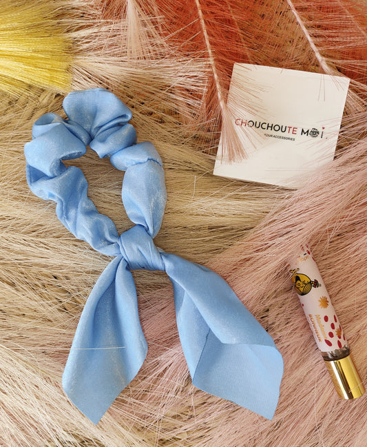 Chouchou Foulard Court Bleu