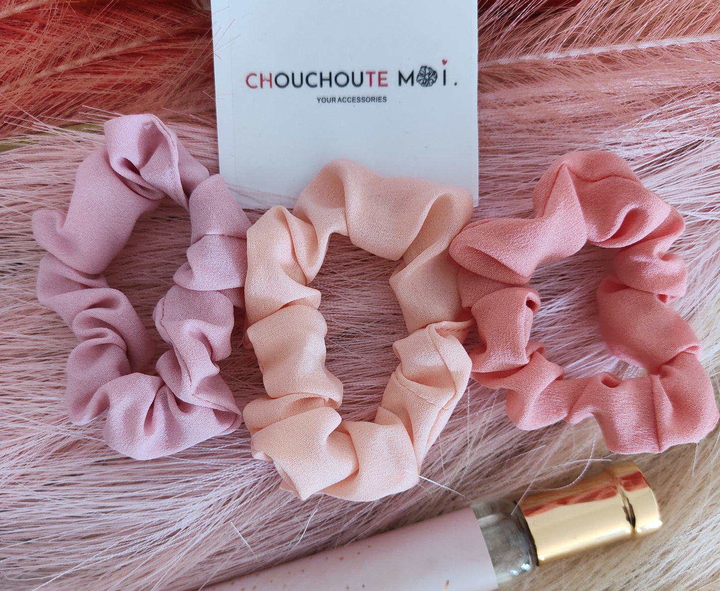 Lot de 3 Chouchous Cheveux Rose