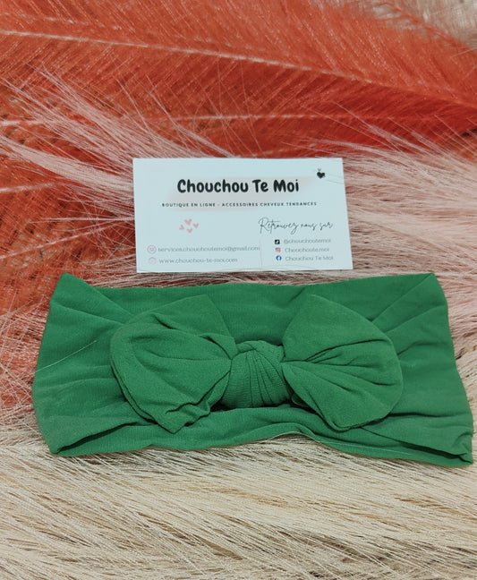 Bandeau avec Noeud pour Cheveux Vert Sapin