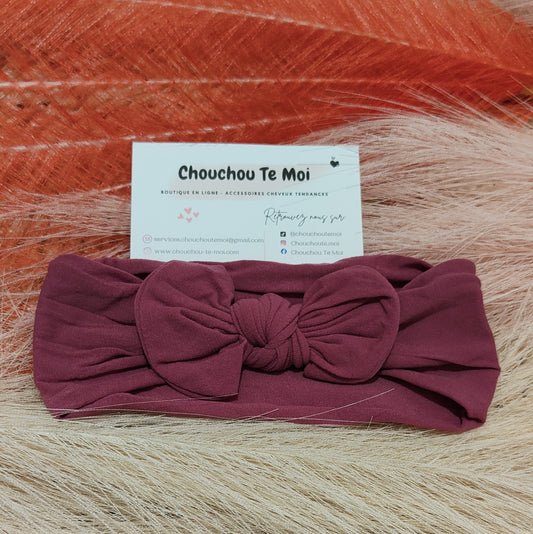 Bandeau avec Noeud pour Cheveux Bordeau