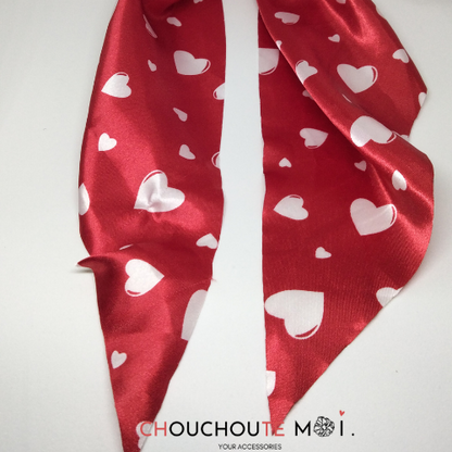 Chouchou Foulard Coeur Rouge